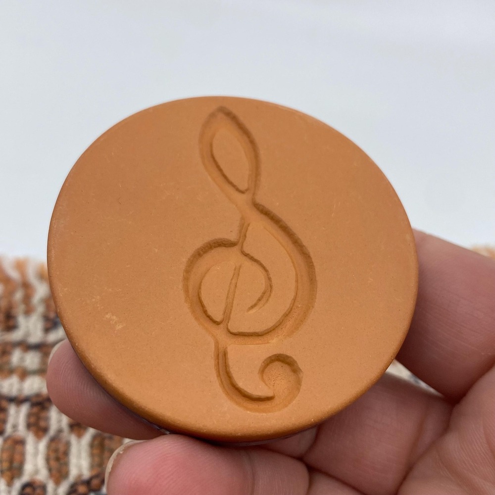 Rycraft Musical Note Treble Clef Blue Handle Terracotta Shortbread Cookie Stamp